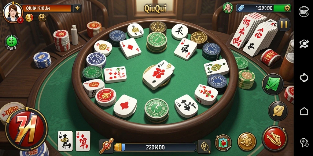 Tampilan gameplay QiuQiu yang seru dan interaktif.