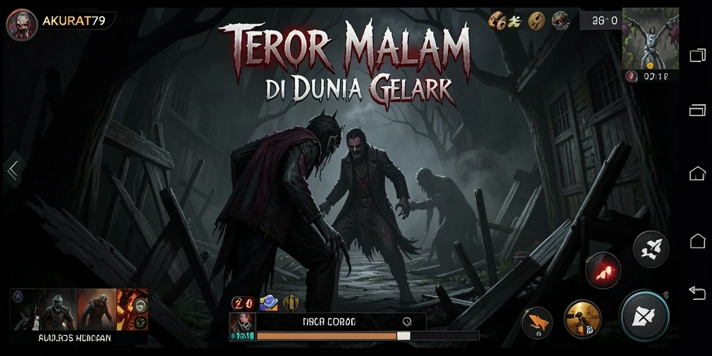 Screenshot gameplay menampilkan suasana menyeramkan dari AKURAT79.