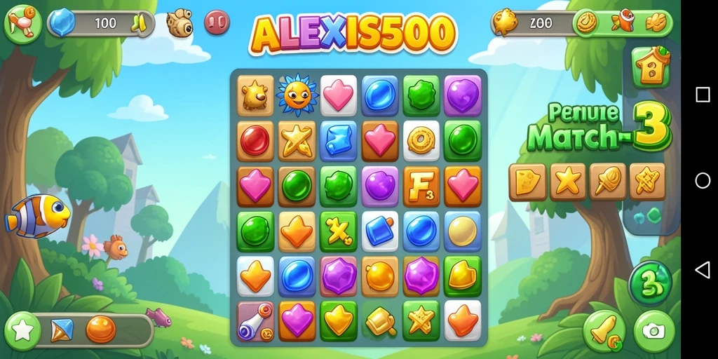 Tampilan gameplay ALEXIS500 yang menarik dan seru.