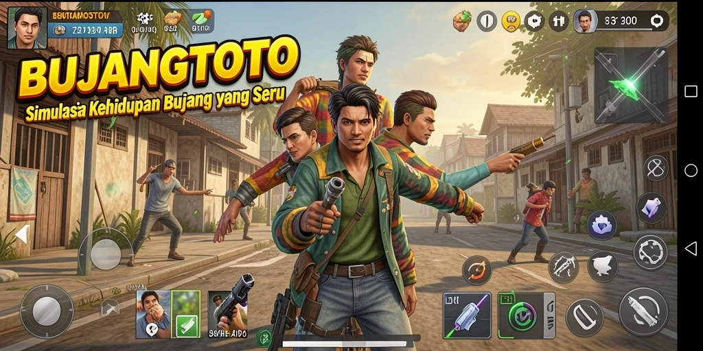 Screenshot gameplay BUJANGTOTO yang menampilkan aksi seru di dunia simulasi.