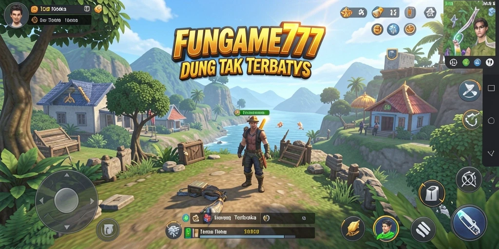 Tampilan gameplay FUNGAME777 menampilkan kebebasan dalam menjelajah dunia terbuka.