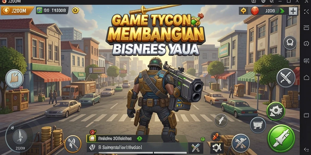 Screenshot utama J200M menampilkan gameplay Tycoon yang menarik.
