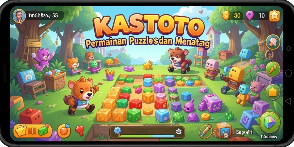 Screenshot KASTOTO menampilkan gameplay seru dalam menyelesaikan teka-teki.