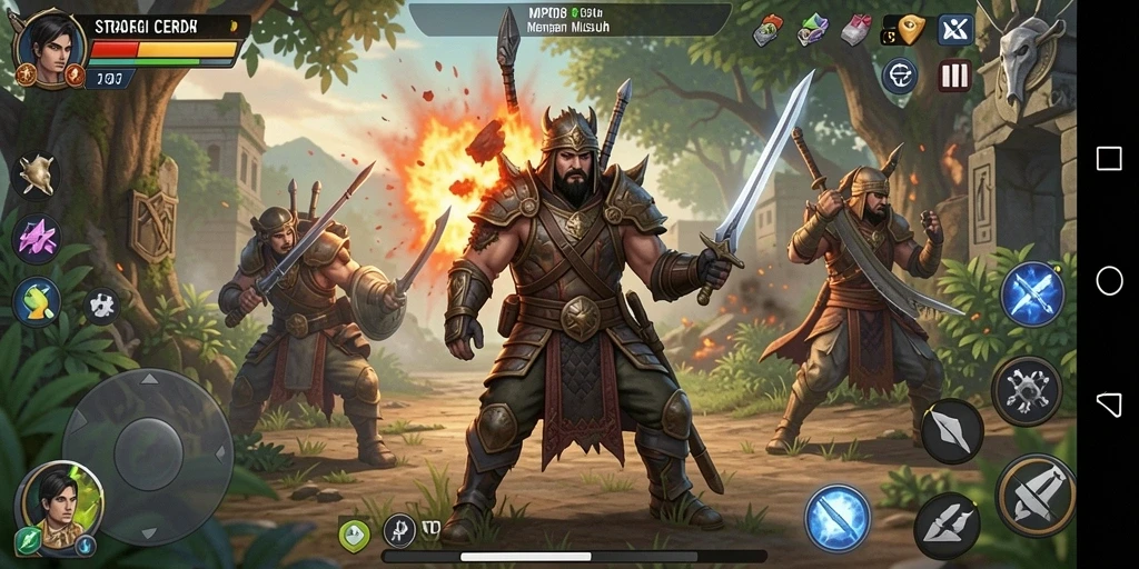 Tampilan gameplay MPO08 dengan strategi yang dinamis dan menarik.