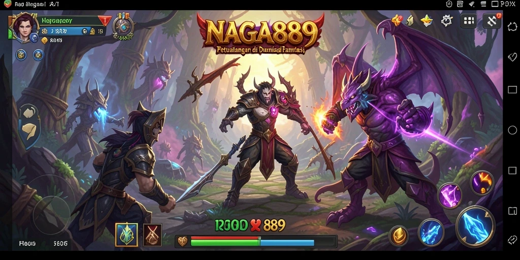Tampilan dinamis gameplay NAGA889 dengan aksi menegangkan.