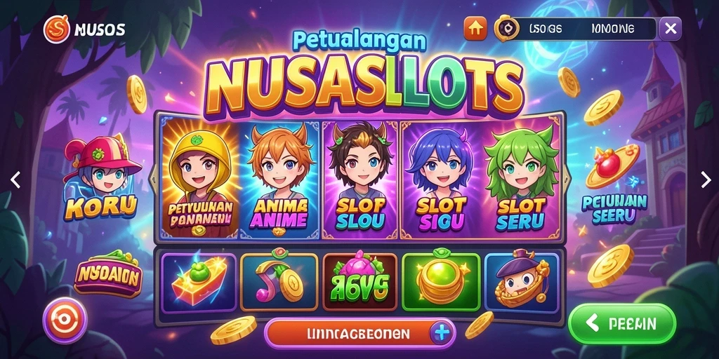 Screenshot gameplay NUSASLOTS dengan karakter anime beraksi.