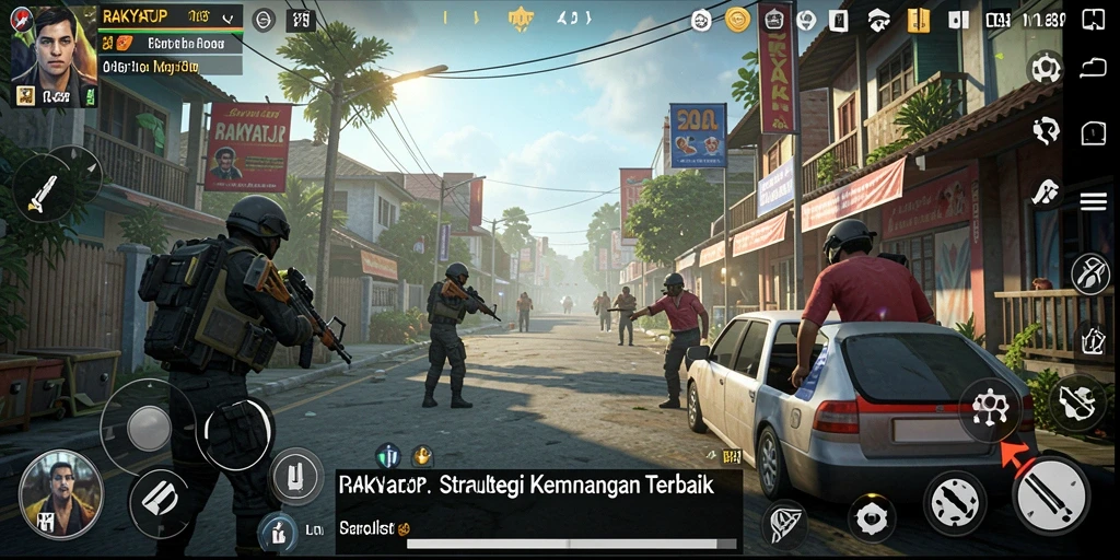 Tampilan gameplay RAKYATJP yang menarik dan strategis.