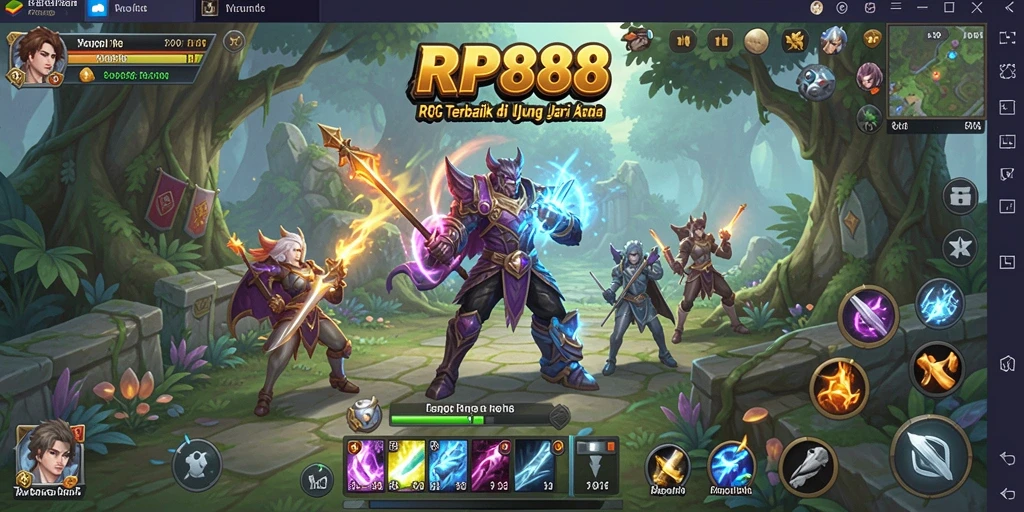 Screenshot gameplay RP888 menampilkan pertempuran seru dengan grafis menakjubkan.