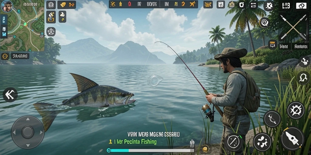 Gameplay seru V98 dengan aksi memancing yang mendebarkan.